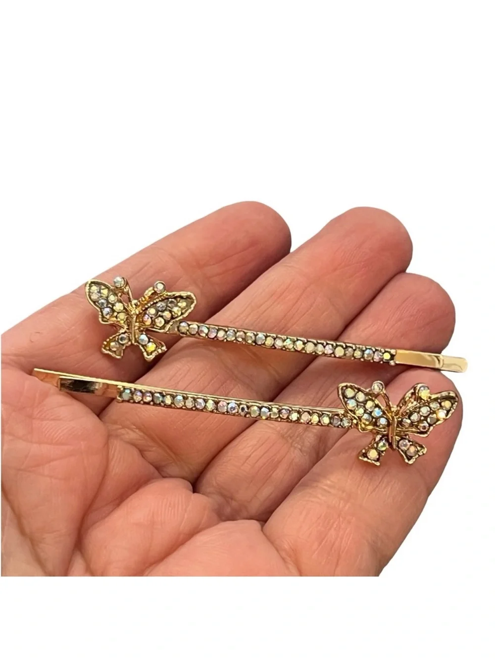 Gold Crystal Butterfly Hair Pins - Women's Accessories FINAL PRICE DROP